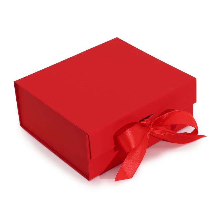 Red Medium Square Flat Pack Gift Box - Perfect Home Decor and Wedding Party Favor