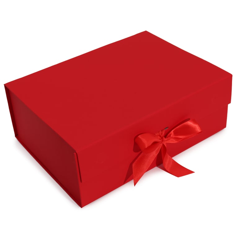 Extra Large Red Flat Pack Gift Box (33x25x12cm) - Ideal for Bulk Packaging and Presentations