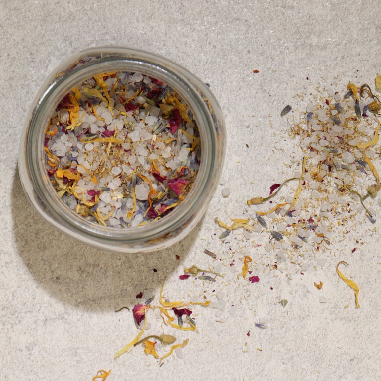Natural Floral Bath Soak for Relaxation - 140g Herbal Blend