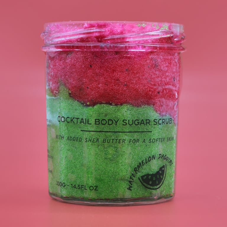 Fragranced Sugar Body Scrub - Watermelon Daquiri 300g Exfoliating Hydrating Body Treat
