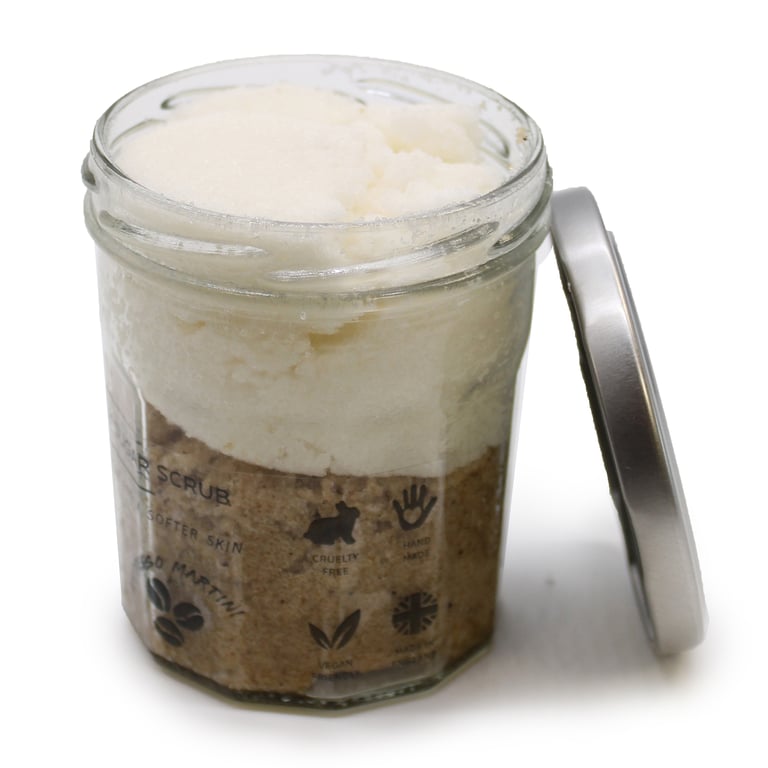 Fragranced Sugar Body Scrub - Espresso Martini 300g, Exfoliates and Moisturizes Skin with Coffee Fragrance.