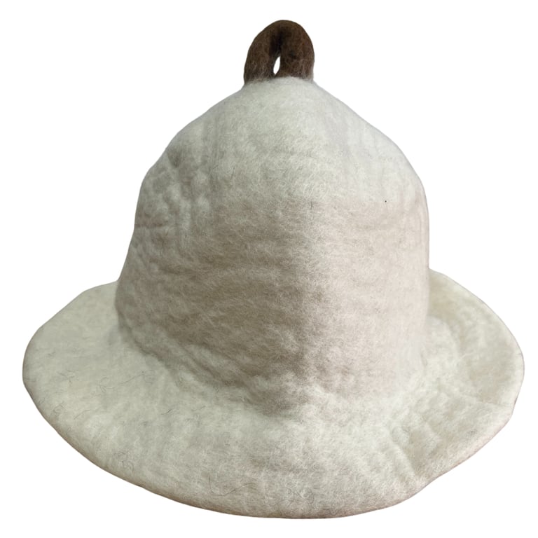 Felted Sauna Hat (Natural) - Insulating & Absorbent - Brand Name