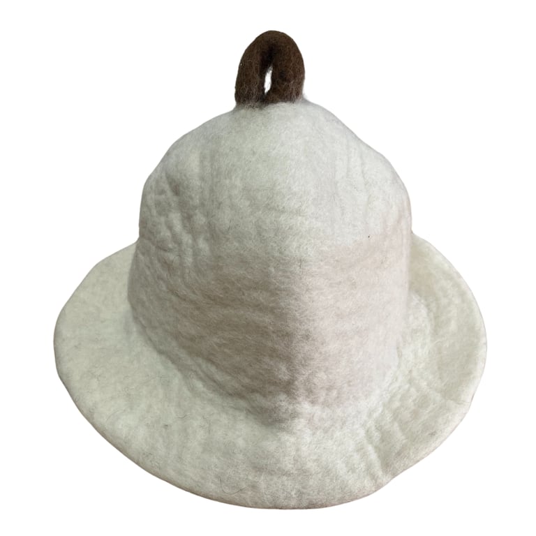 Felted Sauna Hat (Natural) - Insulating & Absorbent - Brand Name