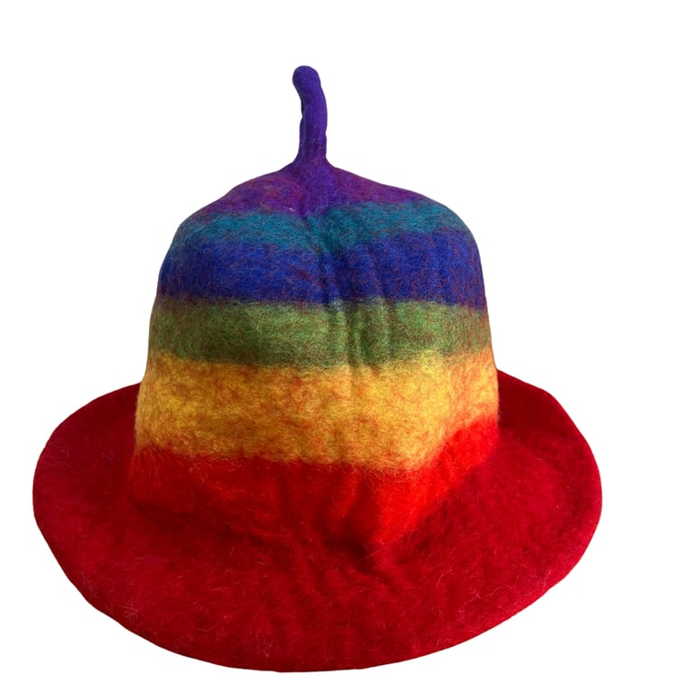 Felted Rainbow Sauna Bowl Hat - Warmth & Style by Brand Name