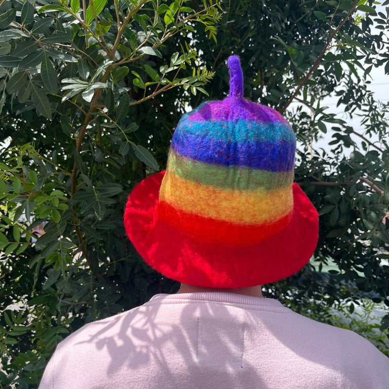 Felted Rainbow Sauna Bowl Hat - Warmth & Style by Brand Name