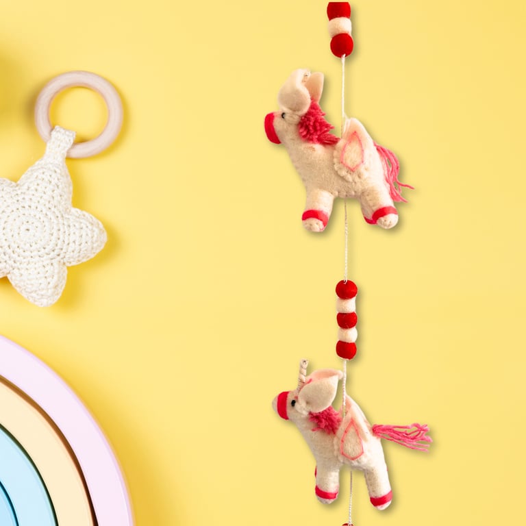 Felt Wall Art - Unicorns Design - Premium Quality