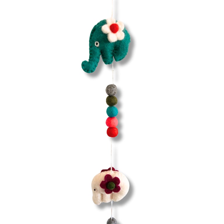 Felt Elephant Wall Hanging - Modern Decorative Art Piece