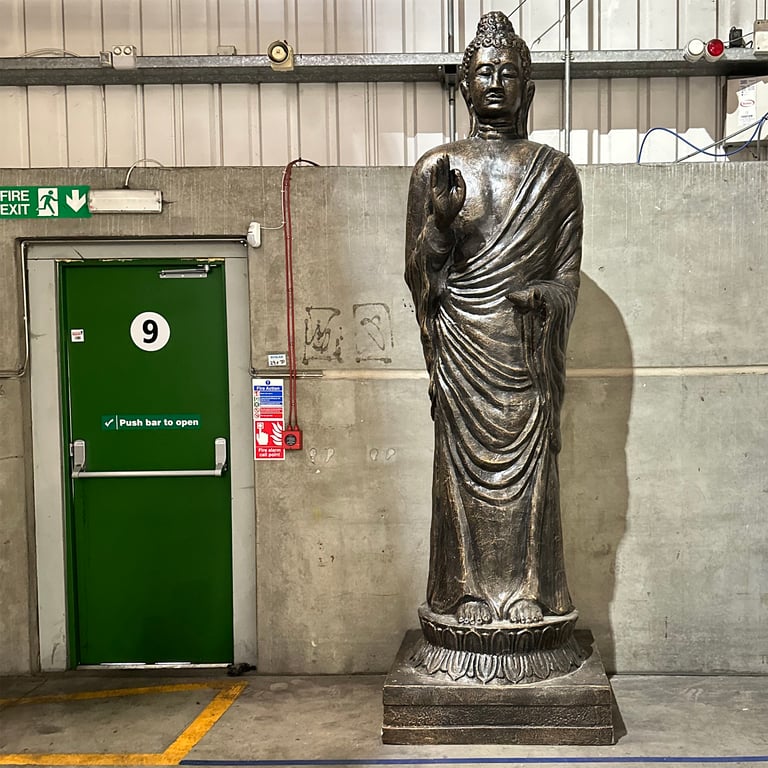3m Tall Antique Gold Standing Buddha Statue - Majestic Spiritual Decor