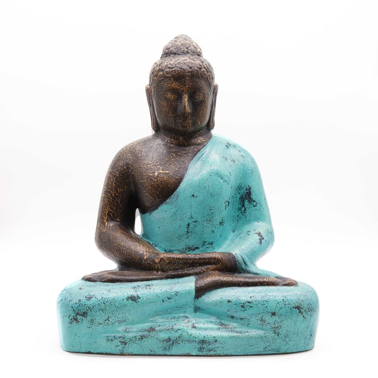 Turquoise & Stone Buddha Statue (0.5m) - Medium Classic, Authentic Brand Unspecified
