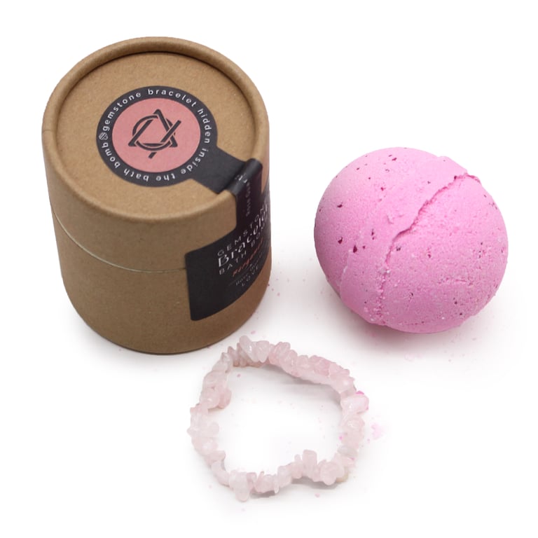 Rose Quartz Gemstone Filled Bath Bomb Relaxation Gift Set