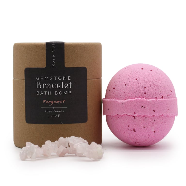Rose Quartz Gemstone Filled Bath Bomb Relaxation Gift Set