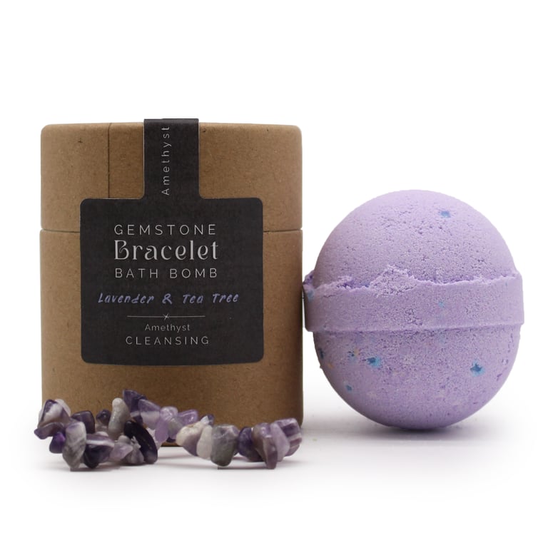 Amethyst Gem Bracelet Bath Bomb - Relaxation Skincare with Amethyst Jewelry Benefits