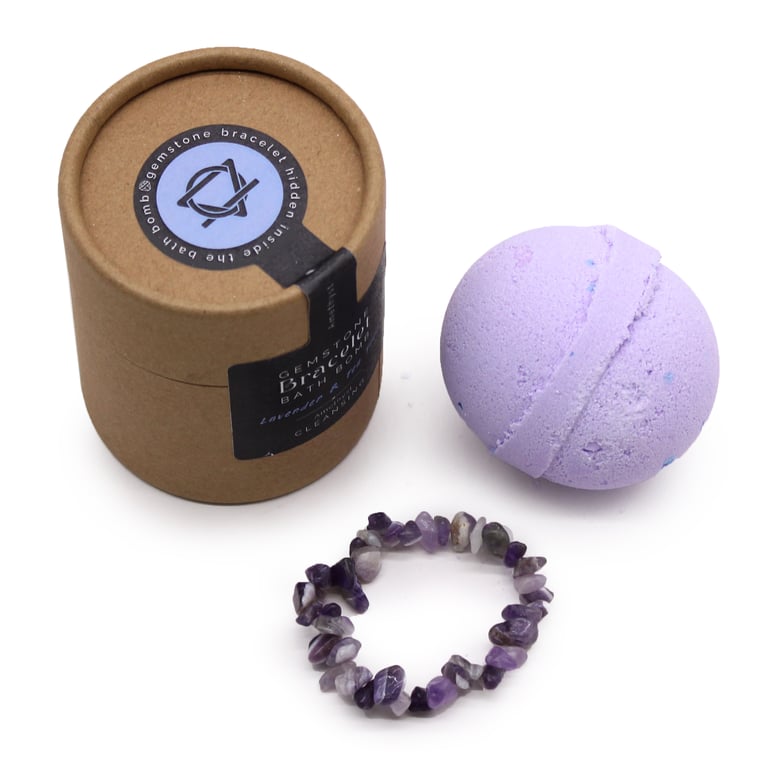Amethyst Gem Bracelet Bath Bomb - Relaxation Skincare with Amethyst Jewelry Benefits
