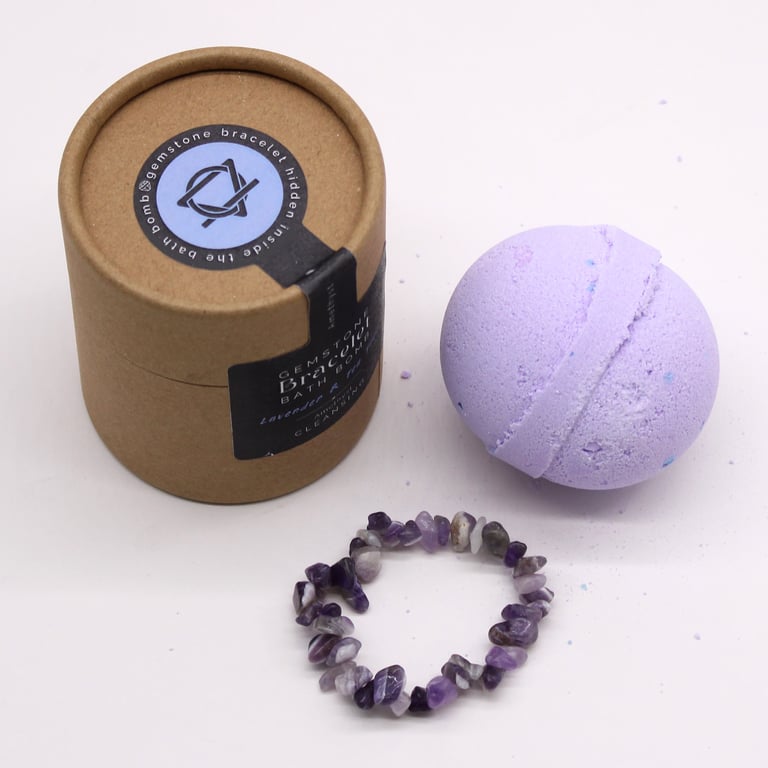Amethyst Gem Bracelet Bath Bomb - Relaxation Skincare with Amethyst Jewelry Benefits