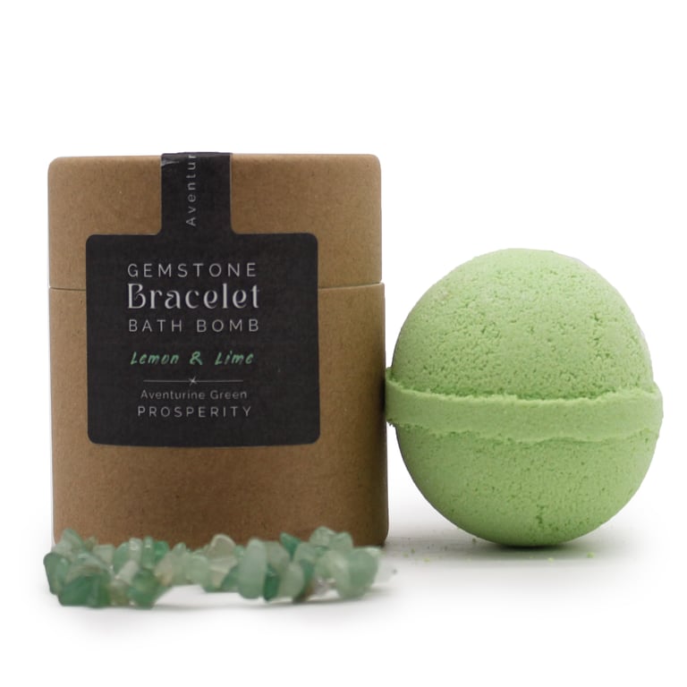 Green Aventurine Gem Bracelet Bath Bomb - Natural Skincare Relaxation and Aromatherapy Bliss