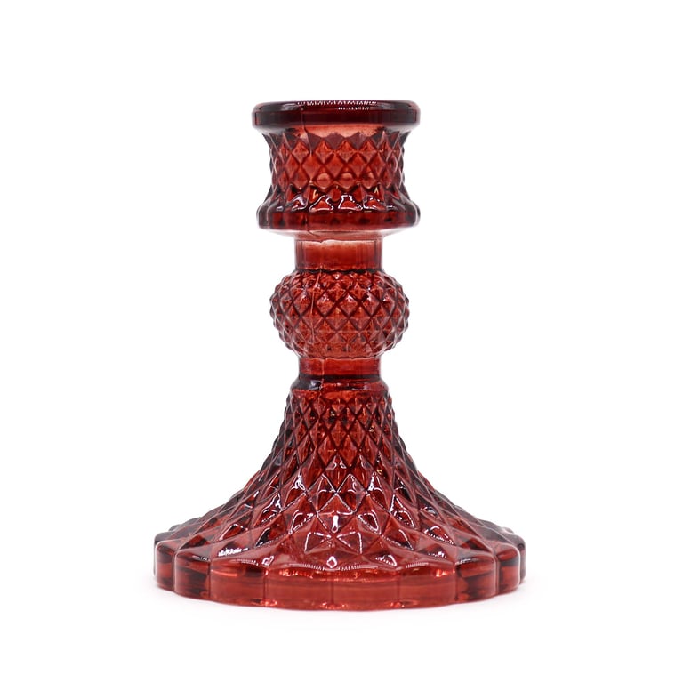 Vintage Vampire Red Dinner Candle Holder - Retro Home Decor Accent