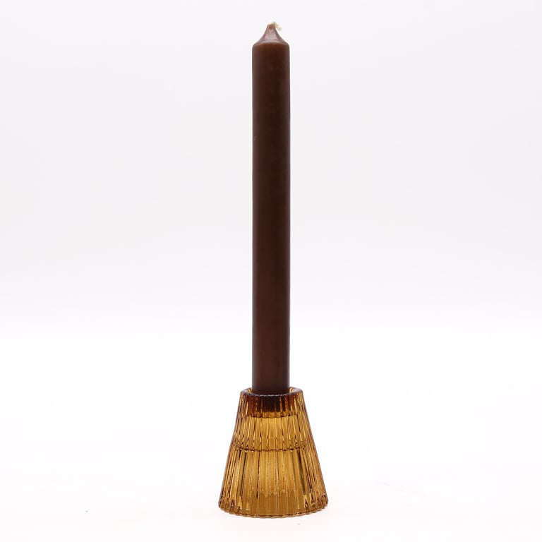 Antique Amber Flip Dinner Candle Holder - Enhance Your Table Ambiance