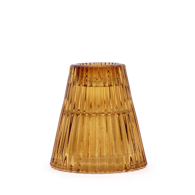 Antique Amber Flip Dinner Candle Holder - Enhance Your Table Ambiance