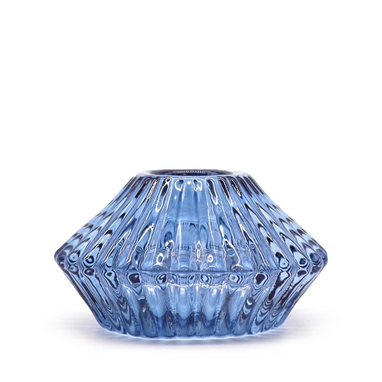Royal Blue Flower Flip Dinner Candle Holder - Tealight Holder with Flip Up Design