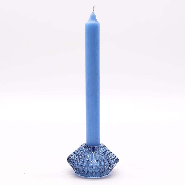 Royal Blue Flower Flip Dinner Candle Holder - Tealight Holder with Flip Up Design