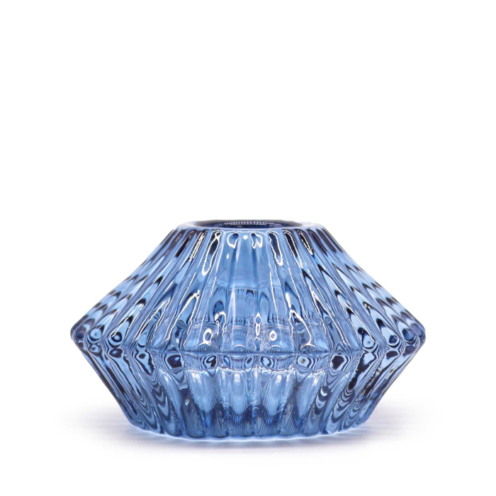 Royal Blue Flower Flip Dinner Candle Holder - Tealight Holder with Flip Up Design