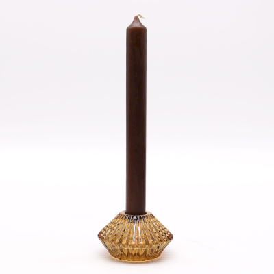 Antique Amber Flower Flip Candle Holder - Dinner Tealight Ring Holder
