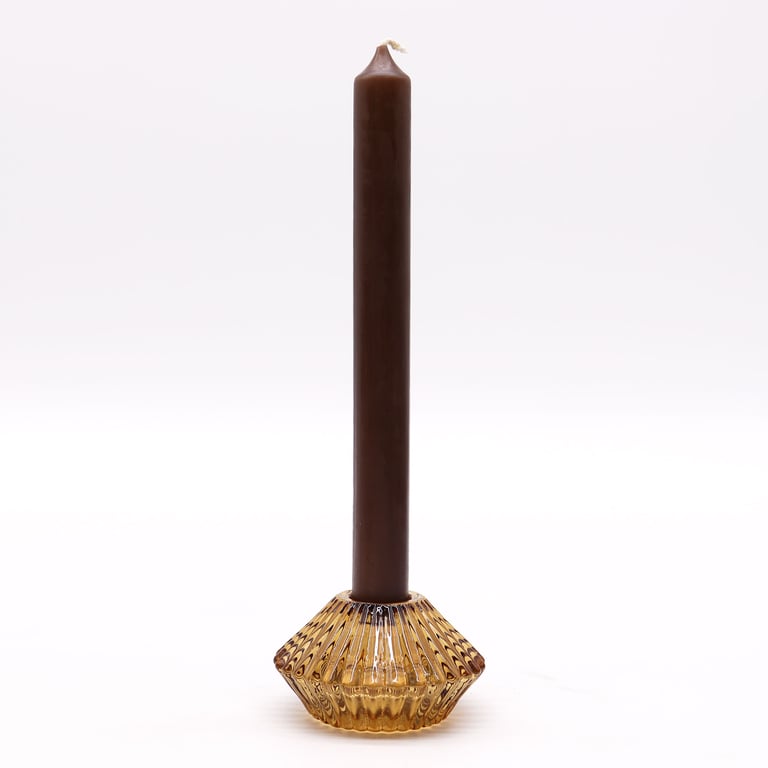 Antique Amber Flower Flip Candle Holder - Dinner Tealight Ring Holder