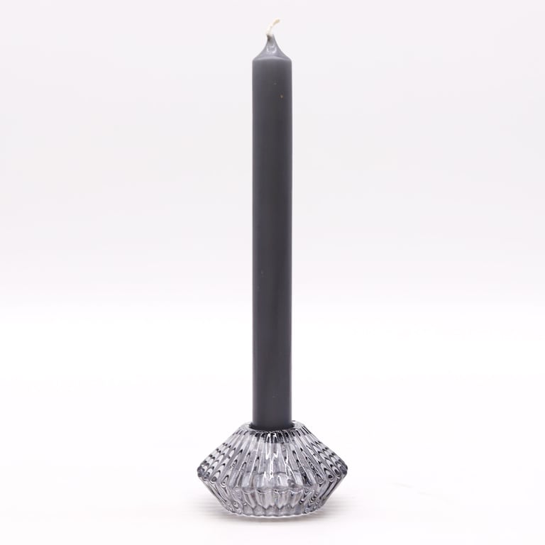 Midnight Grey Flower Flip Candle Holder - Dinner & Tea Light Stand