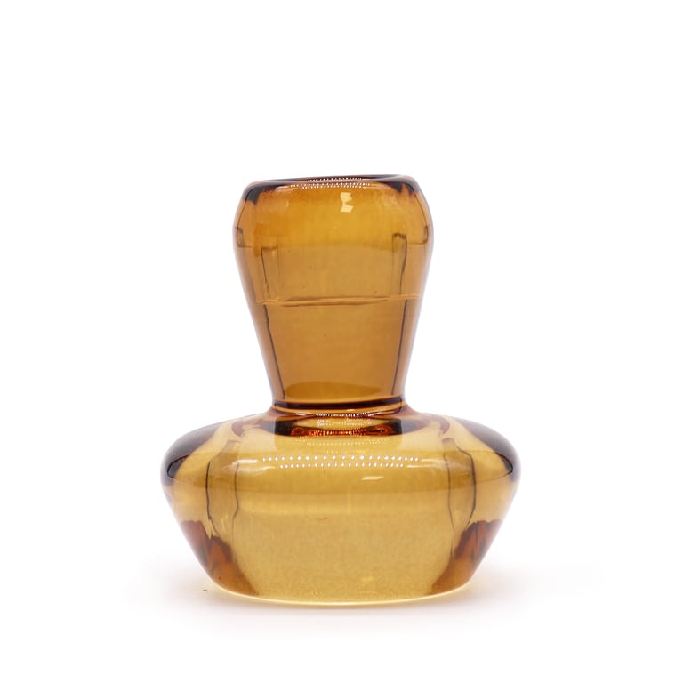 Antique Amber Mushroom Flip Dinner Candle Holder with Tealight Accommodation