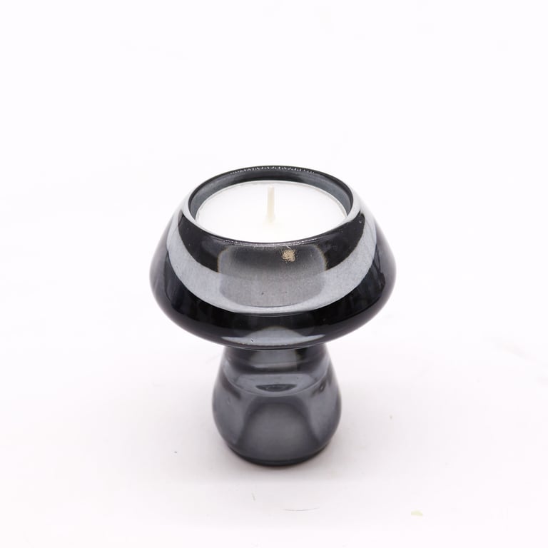Midnight Grey Mushroom Flip Dinner Candle Holder & Tealight Stand Decor