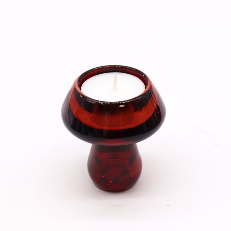 Mushroom Flip Dinner Candle - Red Tealight Holder