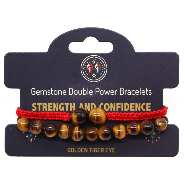 Tiger Eye Gemstone Double Power Healing Bracelets - Metaphysical Jewelry