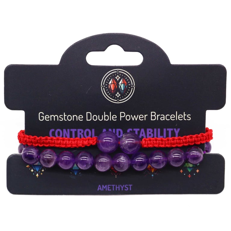 Amethyst Gemstone Double Power Crystal Healing Bracelet