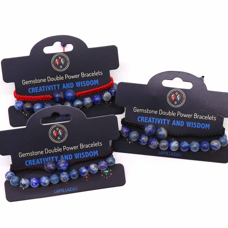 Lapis Lazuli Double Power Gemstone Bracelets - Mystical Energy Abundance