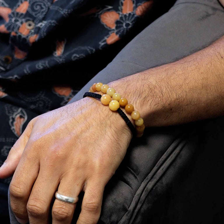Yellow Aventurine Gemstone Double Power Healing Crystal Bracelet
