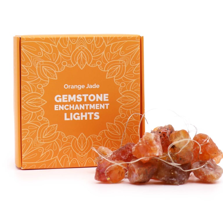 Orange Jade Gemstone Enchantment Light - Radiant Aura by Your Brand