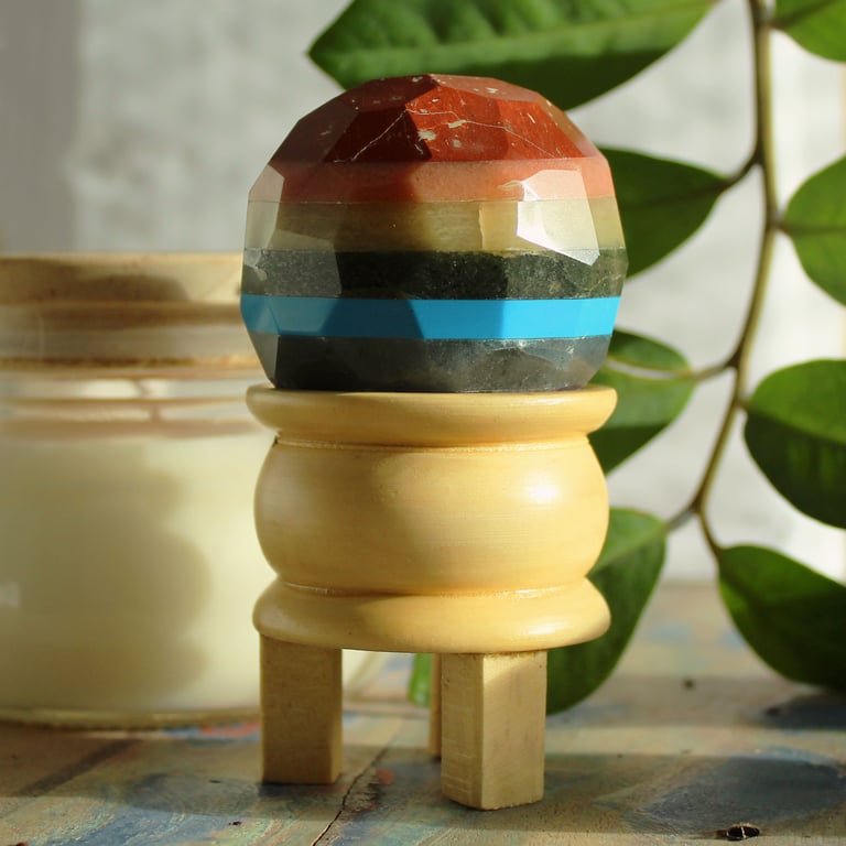 Healing Ball & Stand - Faceted Gemstone Seven Chakra - E-store Brand Name