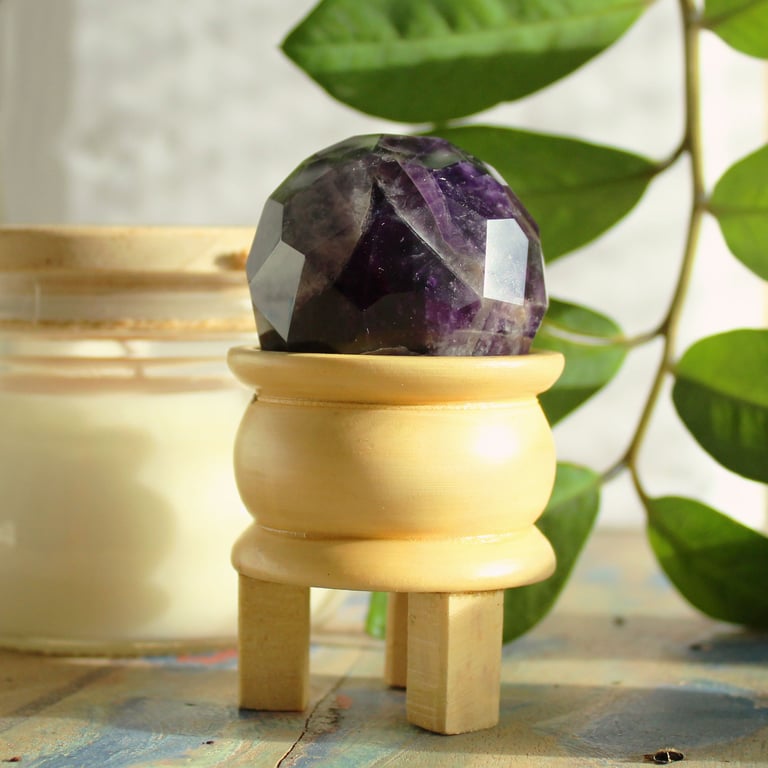 Healing Amethyst Faceted Ball & Stand - Gemstone Choice