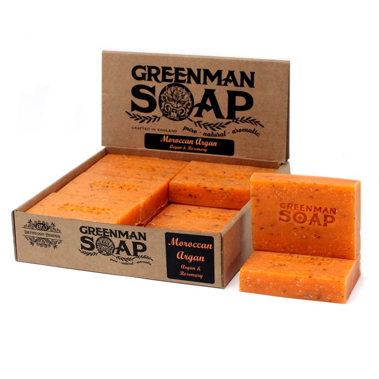 Moroccan Argan Greenman Soap Slice 100g - Natural Organic Skincare Soap