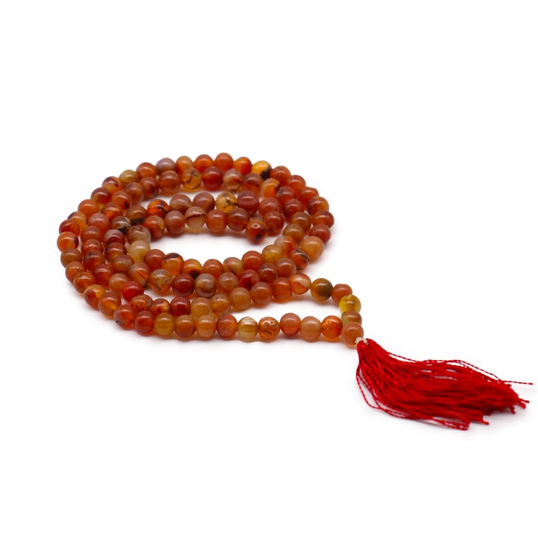 108 Bead Mala (Carnelian) - Powerful Crystal Healing Aid