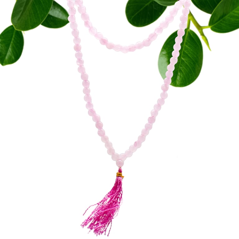 108 Bead Rose Quartz Mala - Healing & Meditation Aid