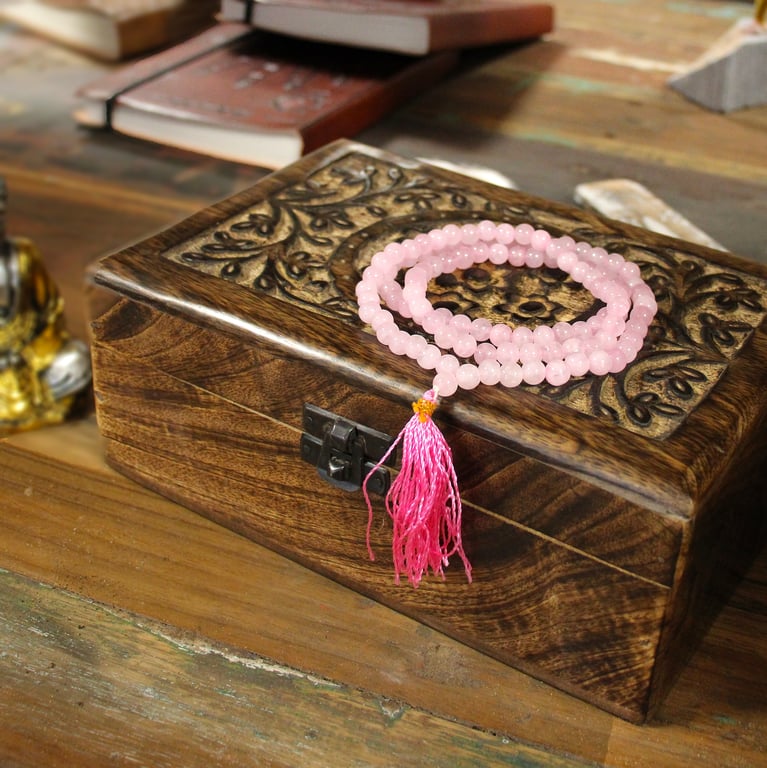 108 Bead Rose Quartz Mala - Healing & Meditation Aid