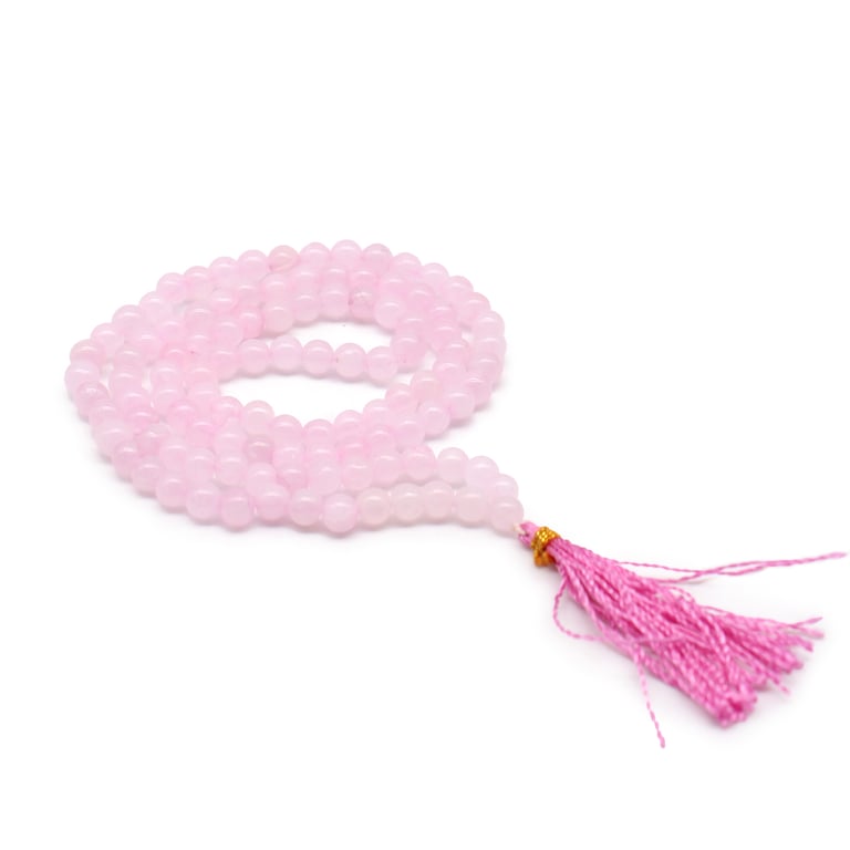 108 Bead Rose Quartz Mala - Healing & Meditation Aid