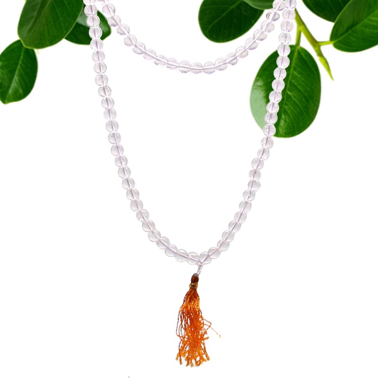 108 Bead Rock Crystal Mala - Meditation Aid