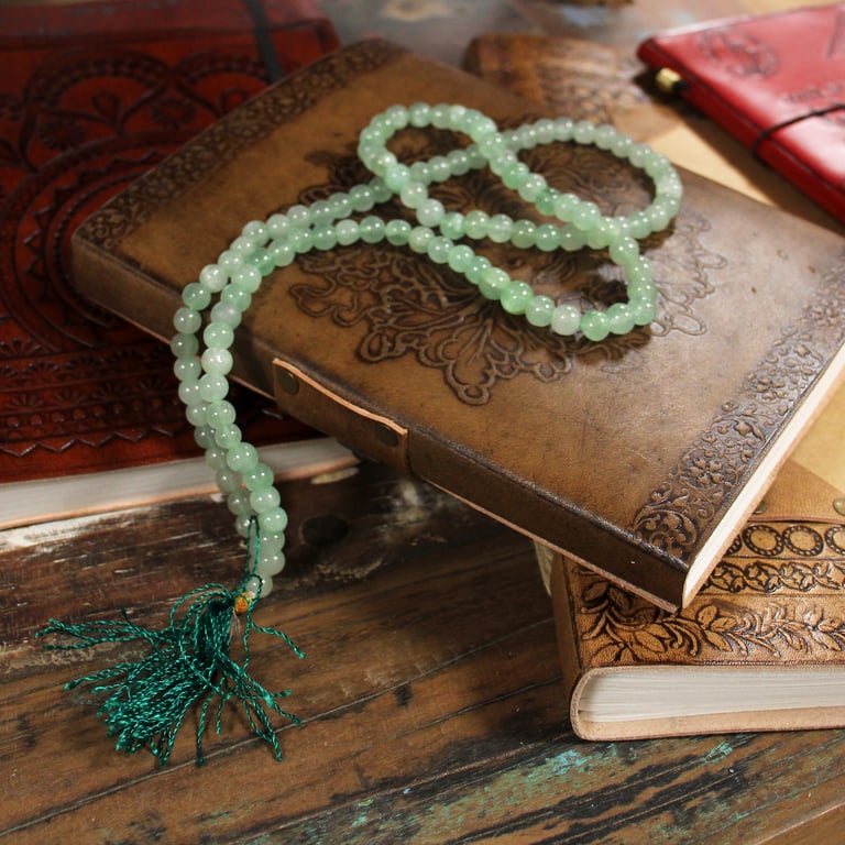 Green Aventurine 108 Bead Mala - Spiritual Wellness