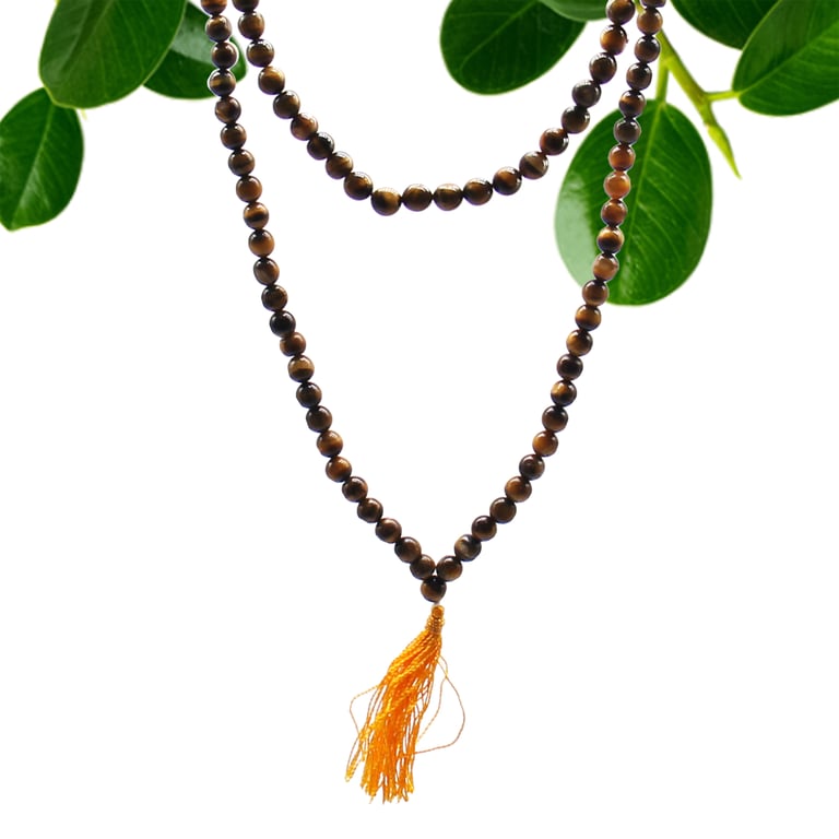 Tiger Eye 108 Bead Mala - Durable & Spiritually Empowering Accessory