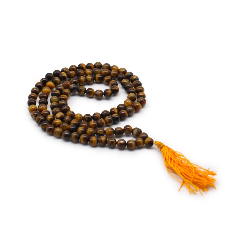 Tiger Eye 108 Bead Mala - Durable & Spiritually Empowering Accessory