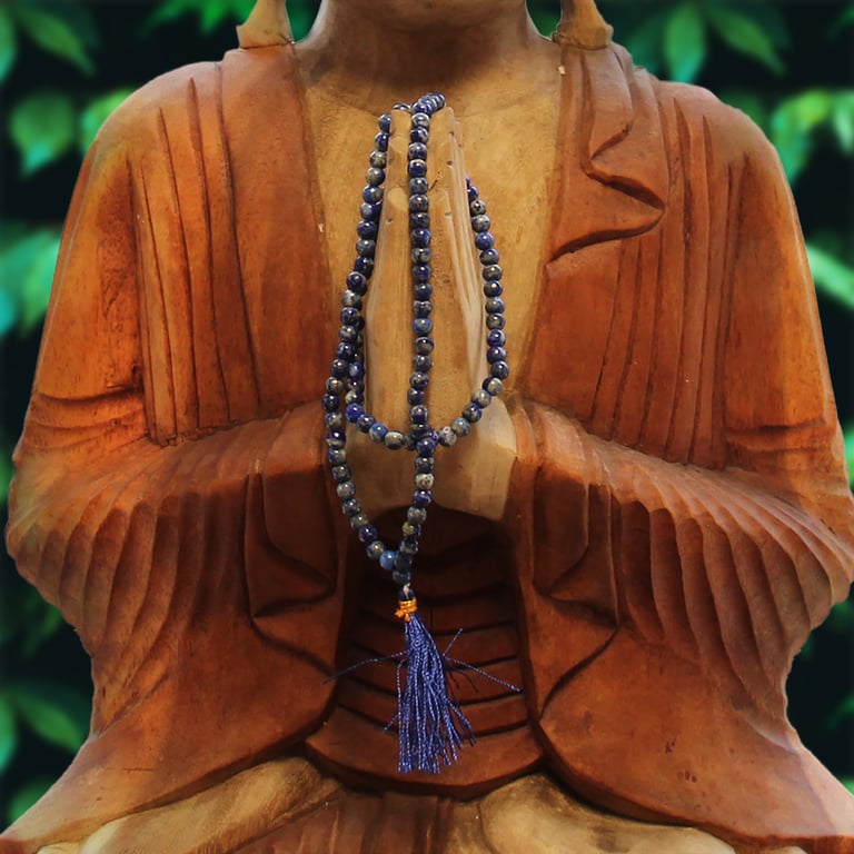 108 Bead Lapis Mala - Spiritual Focus Aid - Unbranded