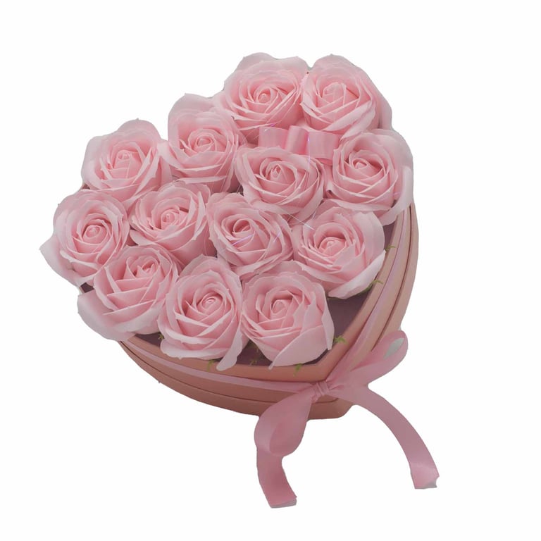 13 Pink Rose Soap Flower Gift Bouquet - Heart Design by Brand Name