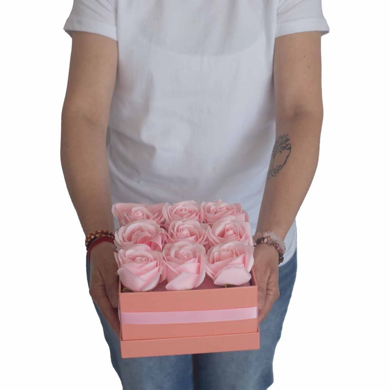13 Pink Rose Soap Flower Gift Bouquet - Heart Design by Brand Name